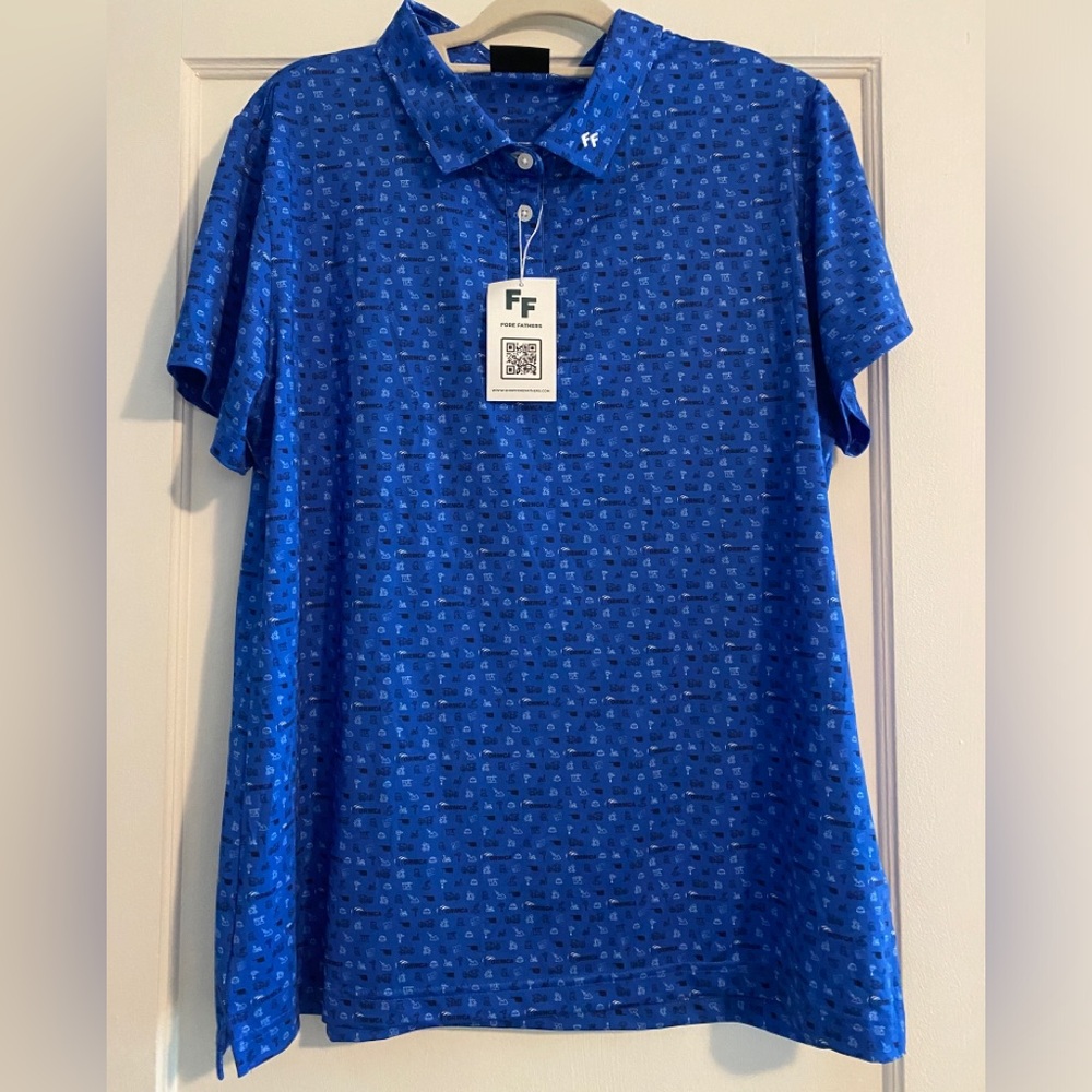 NWT Fore Fathers Blue Ormca Construction Golf Polo Size XL